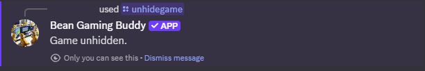 Game unhidden.